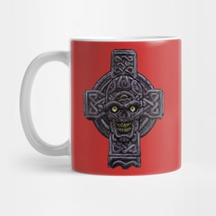 Zombie Art : Celtic Cross Zombie Head Mug